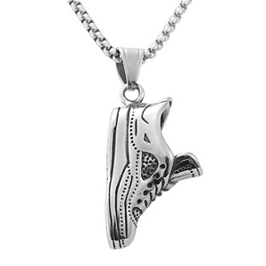 Yunnique – collier avec pendentif en forme de baskets en acier inoxydable pour hommes, bijoux décontractés rétro à la mode, 19040 - Product Image 5