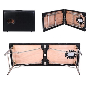 Lit de massage pliable portable à 2 sections, de haute qualité et bon marché, réglable en hauteur, pour <span class=keywords><strong>spa</strong></span>, salon de beauté, tatouage, table de massage faciale - Product Image 3