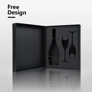 마그네틱 박스 럭셔리 사용자 정의 로고 컬러 종이 상자 단단한 판지 종이 와인 및 유리 포장 종이 삽입과 자석 닫힌 상자