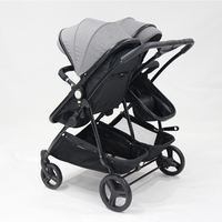 Jumeaux Poussette Double Poussette Bébé Poussette avec Siège Réversible Convertible à Nacelle