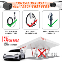 Câble d'extension pour véhicule électrique Tesla WUFEN, 50A, 240V, 12kW, prise NACS, certifié CE, 5M