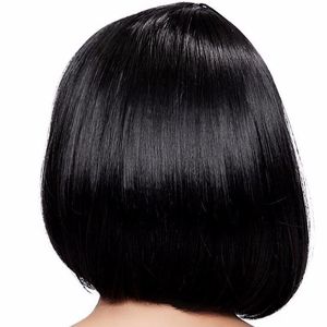 Perruque Oushuo sans lacets, coupe courte style bob avec frange droite, perruque tendance pour femme, peut être permanentée/teinte, 6 pouces - Product Image 5