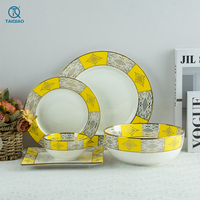 Set Perlengkapan Makan Porselen dan Mangkuk TQ Manufacturers, Set Peralatan Makan Keramik Kreatif Baru, Piring Sajian untuk Hotel