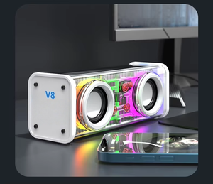 Trong Suốt Mecha Nhỏ Nhựa Pháo Không Dây Cho Mini Thẻ Loa Di Động Máy Tính Để Bàn Âm Thanh Loa Siêu Trầm Nặng - Product Image 3