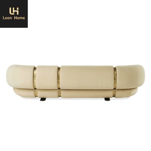 Divano Angolare Minimalista di Lusso Europeo, Moderno in Tessuto Beige con Dettagli in Pelo di Agnello <span class=keywords><strong>Bianco</strong></span> <span class=keywords><strong>e</strong></span> Legno Dorato, Fornitore di Divani per Soggiorno - Product Image 6