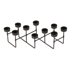 Support de bougies chauffe-plat pliable en métal géométrique moderne à 10 têtes pour centre de table de mariage - Vente en gros - Product Image 1