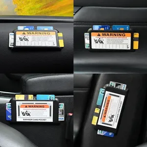 Car Sun Visor ABS Card Holder &amp; Organizer with Easy Installation <strong>Dash</strong> <strong>Board</strong> Adhesive <strong>Mount</strong> Auto Interior Storage - Product Image 3