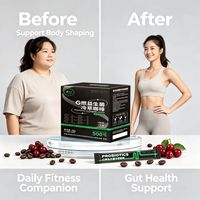 Café noir instantané probiotique en sachet, 500 milliards de probiotiques par boîte, doux, sans sucre, facile à dissoudre, OEM