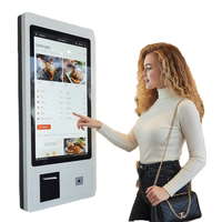 Máquinas de Kiosco de Autoservicio con Pantalla Táctil de 21.5/27 Pulgadas, Sistema POS de Montaje en Pared, Caja Registradora de Autoservicio, SDK, Reconocimiento Facial