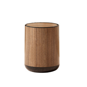 Poubelle cylindrique en bois avec couvercle à bascule, pour usage intérieur, grande ouverture - Product Image 2