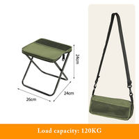 Tabouret de camping pliable vert, voyage en plein air, randonnée, plage, chaise pliable légère, tabouret de pêche de poche avec sac de rangement