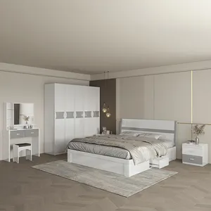 ZQ Hochglanz Kingsize-Bett Lagerung Schlafzimmer möbel Set modernen Stil 1800 mm Schlafzimmer Sets Luxus King Size Home Schlafzimmer Set