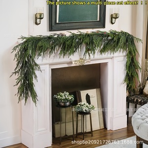 Guirlande de Noël artificielle en pin de Norfolk, 1,5, 1,8, 2,7 mètres, décoration murale intérieure, verdure synthétique en plastique - Product Image 3
