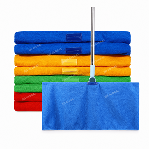 Serviette de nettoyage rectangulaire en microfibre tricotée unie multi-usage à séchage rapide pour appareils électroménagers, sols et cuisines, pour usage sec/humide, avec poignée - Product Image 2