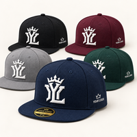 Casquettes de baseball à visière plate sur mesure pour articles promotionnels d'équipe, logo brodé en 3D, dos fermé, vente en gros de casquettes de sport en vrac