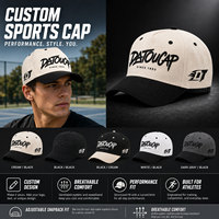 Topi Baseball 5 Panel Custom Cream dengan Pinggiran Hitam, Bordir 3D Puff, Snapback, Topi Olahraga, Dapat Disesuaikan, Streetwear untuk Pria dan Wanita
