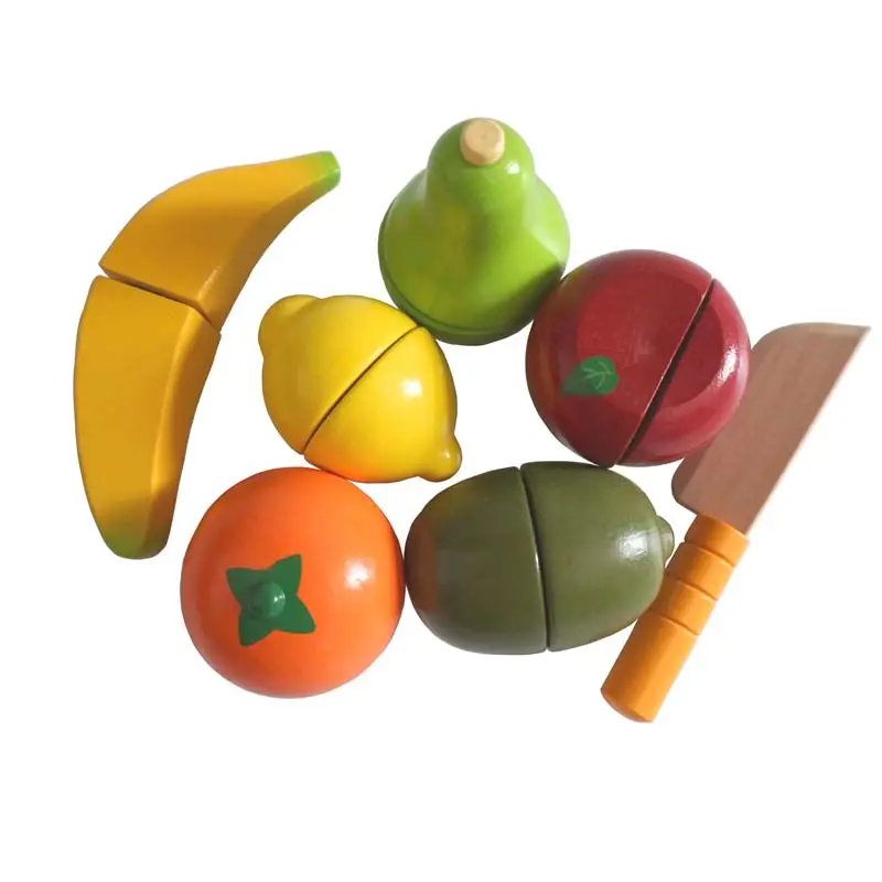 En bois jeux de simulation alimentaire ensemble enfants en bois de coupe fruits et légumes jouet pour enfants