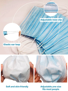 Masker tanpa tenunan 3 lapisan, Masker wajah hitam disesuaikan bedah sekali pakai medis dengan <span class=keywords><strong>Earloop</strong></span> tipe Iir En14683 siap untuk pengiriman - Product Image 2