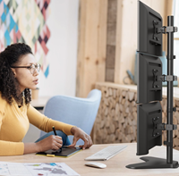 Écran d'ordinateur à trois PC bras de moniteur articulé support de moniteur réglable en hauteur triple support de bureau