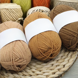 ไหมฝ้ายสลับสีธรรมชาติแบบคลาสสิก 4ply 50 กรัม 125 เมตร สีพื้น 100% ฝ้ายรีไซเคิล สำหรับถักไหมพรม DIY งานถักมือ เสื้อผ้า - Product Image 2