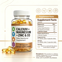 SIWEIDA Calcium Magnésium Zinc avec vitamine D3, gélules souples, complément nutritionnel quotidien pour adultes