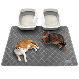 Özel tasarım ekstra büyük Pet PVC kedi çöp pedleri dayanıklı su geçirmez oto kedi kum kabı Trapper paspaslar