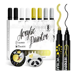 Silver gold white black double acrylic marker acrylic pen marker professional acrylic pen