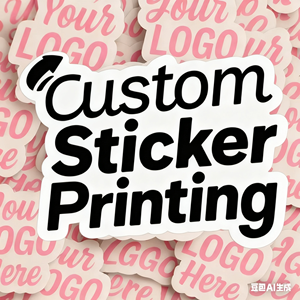 Tem nhãn decal PVC vinyl chống nước, cắt theo yêu cầu, có logo kim tuyến, dùng làm quà tặng khuyến mãi, in ấn - Product Image 1