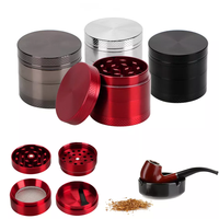 Haute qualité 40mm 4 pièces en alliage de Zinc broyeur d'herbes Logo personnalisé manuel coloré accessoires de fumée broyeur d'herbes sain inférieur