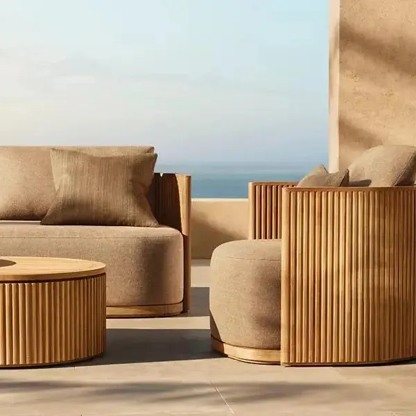 Nouveau design Byron collection jardin meubles en bois design extérieur canapé en teck ensemble