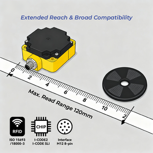 Eader industrial de 13,56 Mz, odbus de 67 M, 45 M12 120mm - Product Image 3