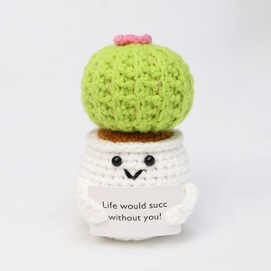 Kit de crochet en gros d'usine tricoté à la main tournesol Cactus Pot de fleur Style dessin animé technique tissée avec carte positive - Product Image 4