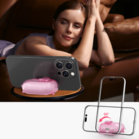 AirPods Pro 3 Kılıfı, Güvenlik Kilidi, Otomatik Açılır, Darbeye Dayanıklı, Şeffaf Tutucu Standlı Kulaklık Kılıfı, Airpods 4 5 Pro 2 için