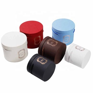 portable waterproof paper flowers delivery gift box customized luxury round cardboard packaging boxes for flower arrangements