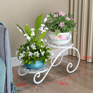 Support de plantes en fer forgé sur pied, style européen, pour balcon domestique, étagère à fleurs multifonctionnelle pour salon <span class=keywords><strong>intérieur</strong></span> - Product Image 2