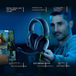 หูฟังเกมมิ่งแบบมีสาย Razer Blackshark V2 X พร้อมระบบตัดเสียงรบกวนแบบแอคทีฟ ไดรเวอร์แบบไดนามิก เสียงรอบทิศทาง 7.1 สเตอริโอ 3.5 มม. - Product Image 2