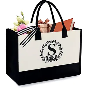 Customized Logo Printed Popular Women's Tote Bags Plain Organic Cotton Canvas Tote Shopping Bags With Zipper And Pocket
