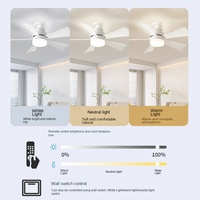 Ventilateur de plafond LED moderne de 42 pouces avec lumière, moteur DC en métal, 5 pales en ABS, télécommande, variateur d'intensité, 6 vitesses, CRI 95 élevé