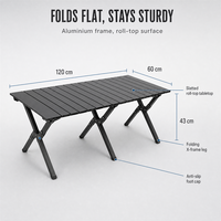 Table pliante en alliage d'aluminium pour camping en plein air, repas de camping, rassemblement en camping, table de camping sauvage