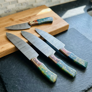 THEWIZ CRAFTS Hand Forged Carbon Steel Chef <b>Knives</b> Japanese Style Wood Handle 6-7.9in Blade Ambidextrous Dishwasher <b>Safe</b> - Product Image 5