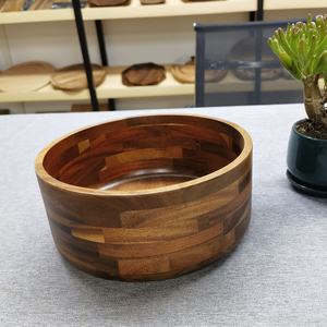 Anpassbare nachhaltige Akazien holz Rühr schüsseln Salat Kokosnuss löffel <span class=keywords><strong>Set</strong></span> Natur Holz Servier schale für Party Food Service Tools - Product Image 3