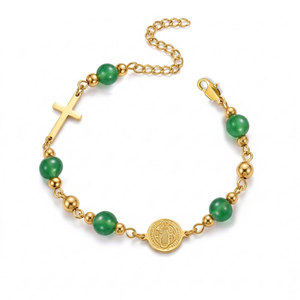 Religious 316L Stainless Steel 14k 18k Gold Plated Catholic <b>Bead</b> <b>Bracelets</b> With Charms Rosary Virgin Mary <b>Bracelet</b> for Women Men - Product Image 4