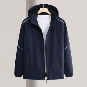 Design Customized Outdoor Waterproof Windproof and Breathable Men <b>Jacket</b> with Hood Sports Fitness Outerwear - Product Image 3