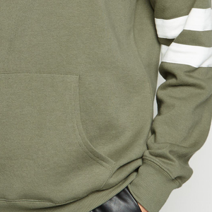 Sudadera con capucha personalizada de alta calidad, ropa de calle de gran tamaño con logotipo bordado y forro polar con rayas laterales de talla grande para otoño - Product Image 4