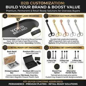 कस्टम लोगो 4 में कस्टम लोगो 4 में कस्टम लोगो 4 आपके लोगो के साथ सेट ट्रे मोमबत्ती विक ट्रिमर मोमबत्ती देखभाल किट - Product Image 3