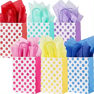 Bolsas de Regalo de Papel Kraft Reciclable Clásicas Personalizadas, Papel de Arte de Colores Arcoíris con Logotipo para Fiestas, Bodas, Compras - Personalizadas - Product Image 3