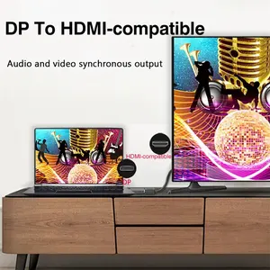 4K Display Port para HDTV Adaptador Masculino para Feminino DP para HDTV Vídeo Áudio HD Cabo para PC TV Laptop Projetor