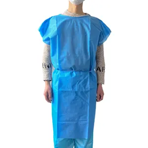 Lower Price Customization Professional Sms Medical Disposable Patient Gown Blue Color