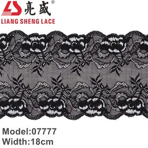 07777 Elastic Lace 18cm Black Colorful Stretch Lace Trim Mesh Lace Fabrics For Women Dress Garment Spot Sale