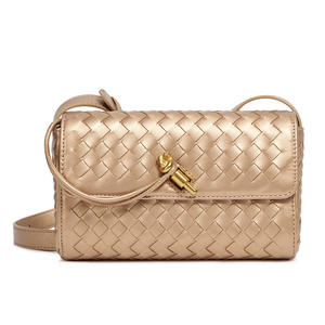 Sınır ötesi özel niş dokuma omuz el çantası kadınlar için Retro küçük kare fermuar moda basit Crossbody çanta - Product Image 1